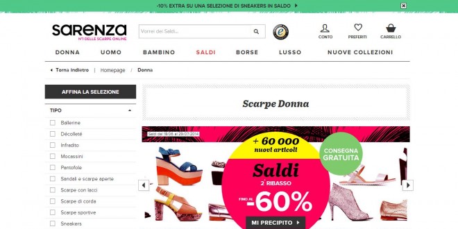 Saldi Sarenza 2015: Scarpe E Borse Scontate Fino Al 60%